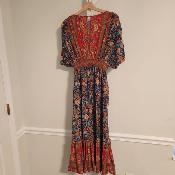 Baltic Born Leeanne Midi Dress Navy Multi Floral Boho Medium Maxi - Picture 7 of 15